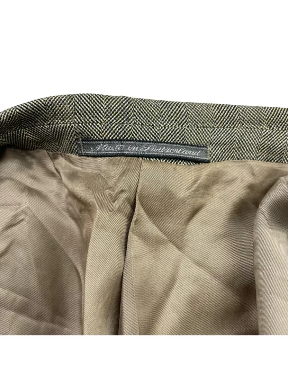 Ermenegildo Zegna Men's Silk/Wool 3-Button Blazer Beige Herringbone • 46R US